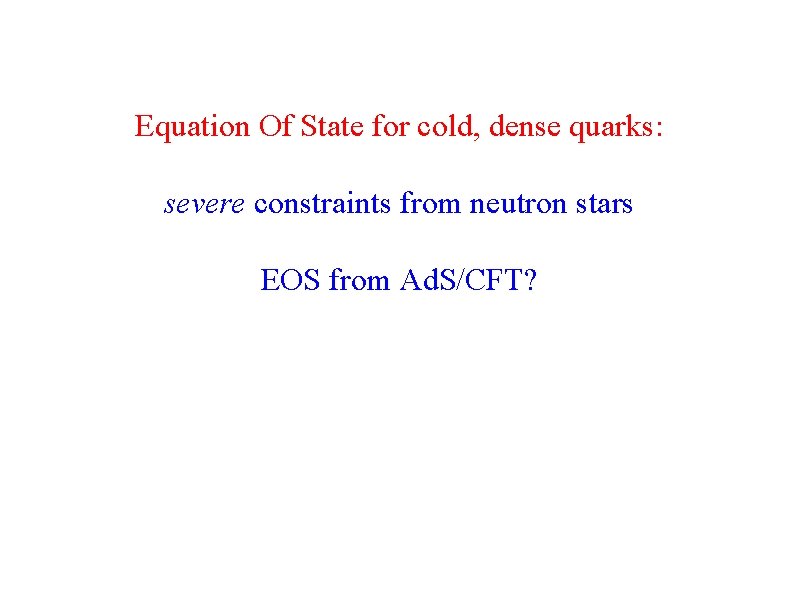 Equation Of State for cold, dense quarks: severe constraints from neutron stars EOS from