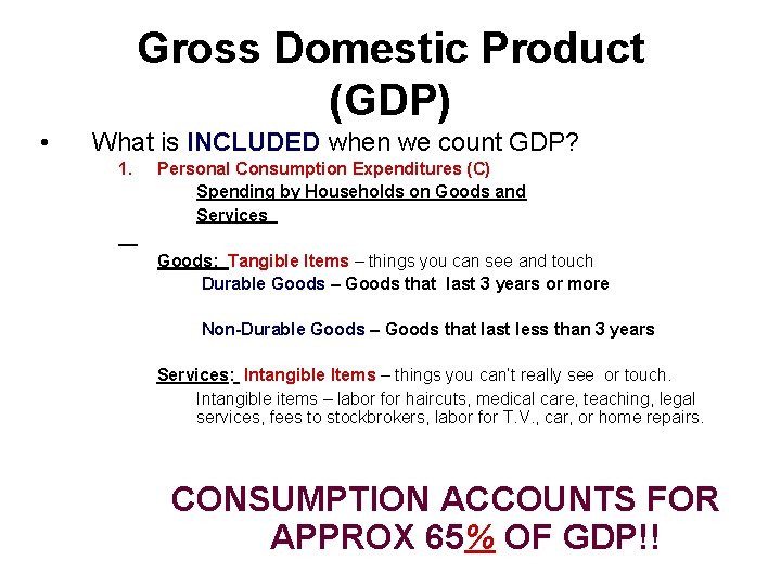 Measuring Broad Economic Goals GDP Inflation Unemployment Unit
