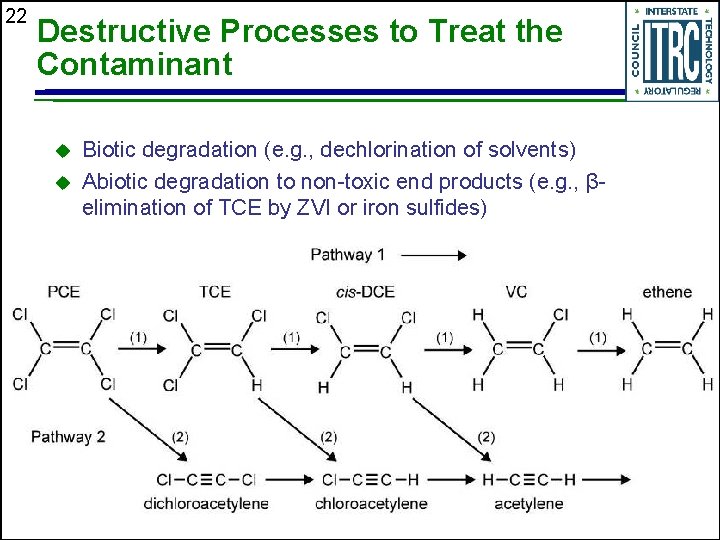 22 Destructive Processes to Treat the Contaminant u u Biotic degradation (e. g. ,