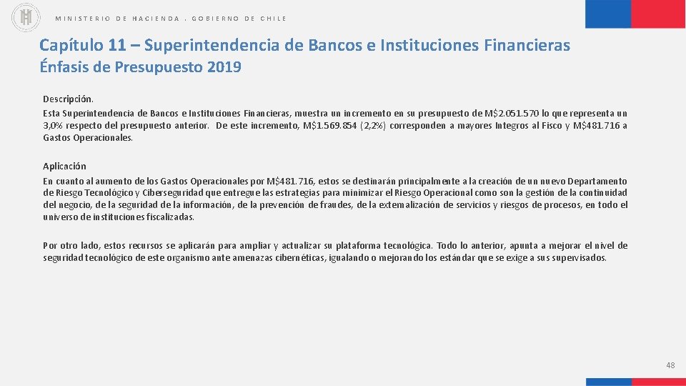 MINISTERIO DE HACIENDA. GOBIERNO DE CHILE Capítulo 11 – Superintendencia de Bancos e Instituciones