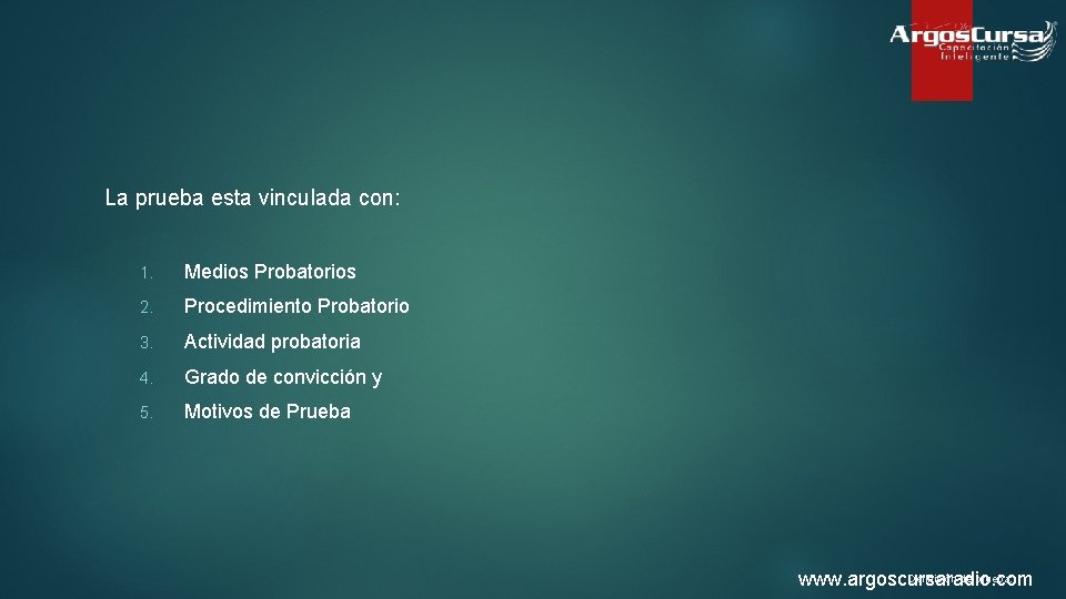 La prueba esta vinculada con: 1. Medios Probatorios 2. Procedimiento Probatorio 3. Actividad probatoria