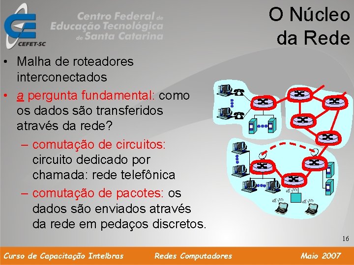 O Núcleo da Rede • Malha de roteadores interconectados • a pergunta fundamental: como