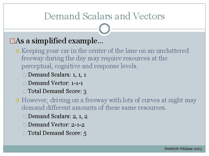 Demand Scalars and Vectors �As a simplified example… Keeping your car in the center Demand Scalars and Vectors �As a simplified example… Keeping your car in the center