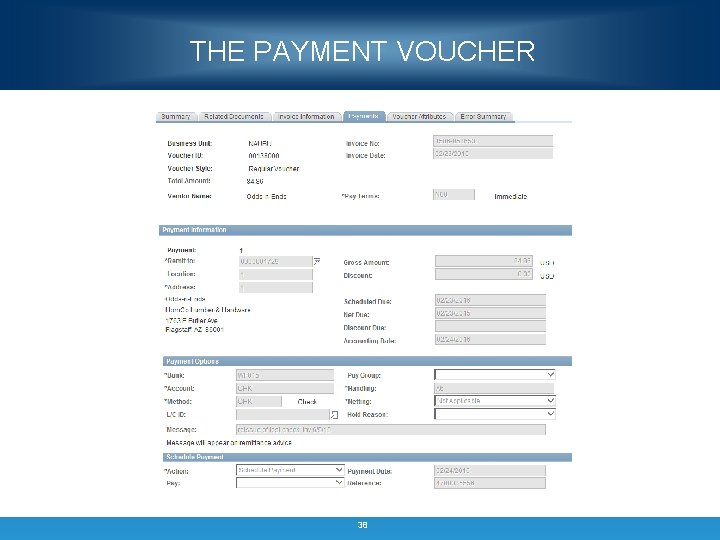 THE PAYMENT VOUCHER 38 