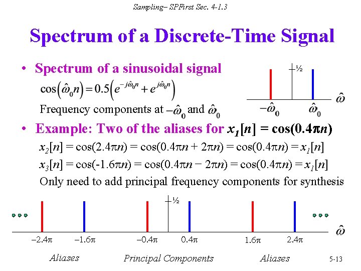 Sampling– SPFirst Sec. 4 -1. 3 Spectrum of a Discrete-Time Signal • Spectrum of
