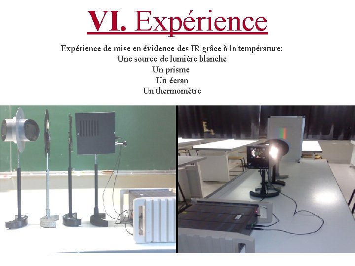 VI. Expérience de mise en évidence des IR grâce à la température: Une source