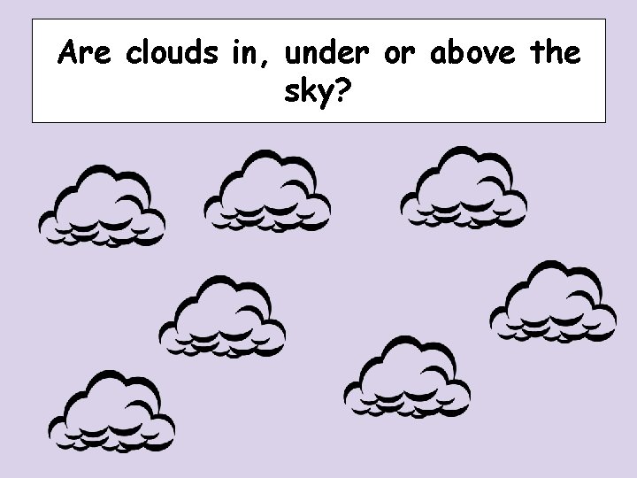 Are clouds in, under or above the sky? Are clouds in, under or above the sky?