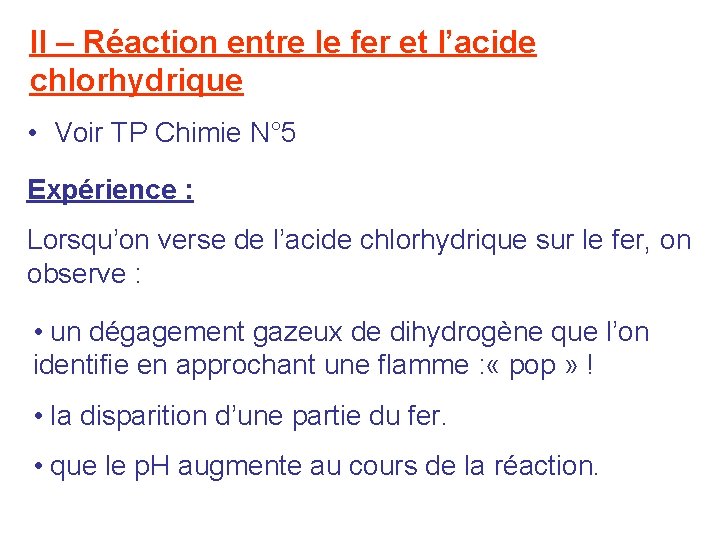 CHAPITRE V REACTION ENTRE LACIDE CHLORHYDRIQUE ET LE — free download