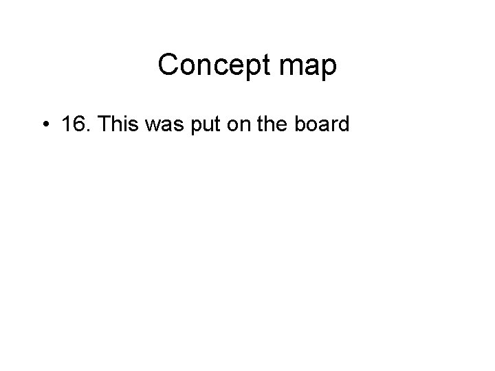Concept map • 16. This was put on the board 