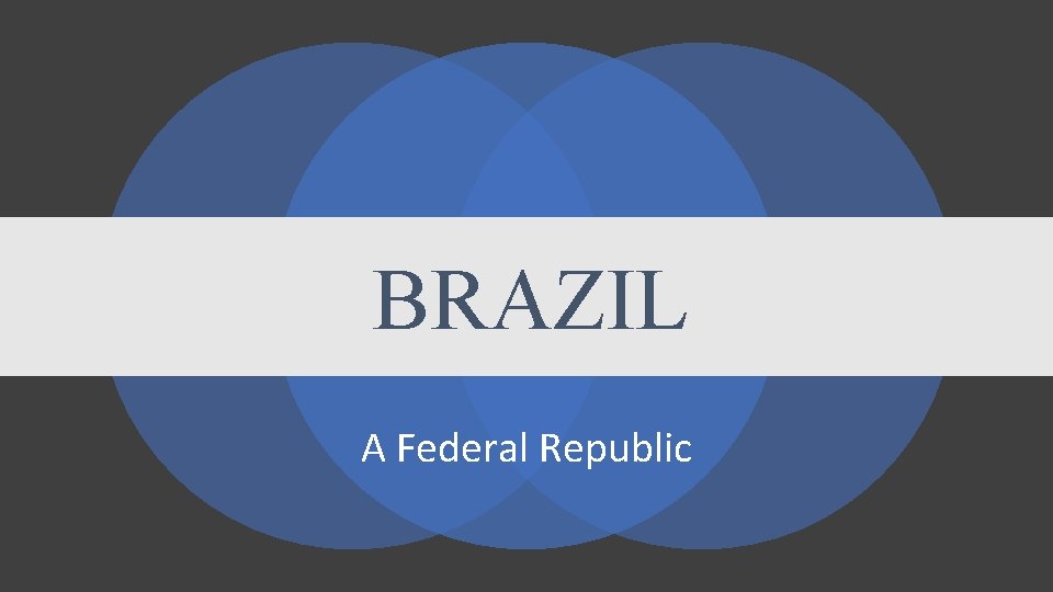 BRAZIL A Federal Republic 