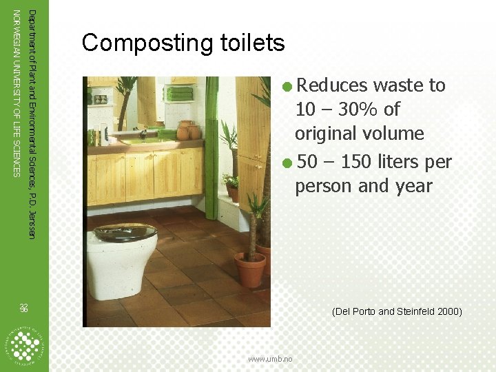 Department of Plant and Environmental Sciences, P. D. Jenssen NORWEGIAN UNIVERSITY OF LIFE SCIENCES