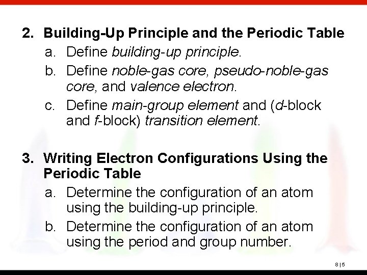 2. Building-Up Principle and the Periodic Table a. Define building-up principle. b. Define noble-gas