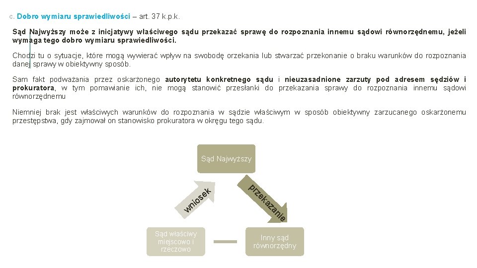 c. Dobro wymiaru sprawiedliwości – art. 37 k. p. k. Sąd Najwyższy może z