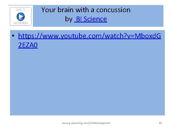 Your brain with a concussion by BI Science • https: //www. youtube. com/watch? v=Mboxd. Your brain with a concussion by BI Science • https: //www. youtube. com/watch? v=Mboxd.