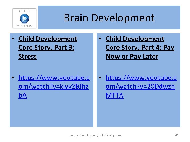 Brain Development • Child Development Core Story, Part 3: Stress • Child Development Core Brain Development • Child Development Core Story, Part 3: Stress • Child Development Core