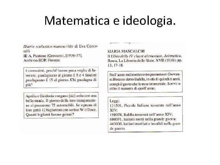 Matematica e ideologia. 