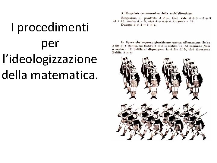 I procedimenti per l’ideologizzazione della matematica. 