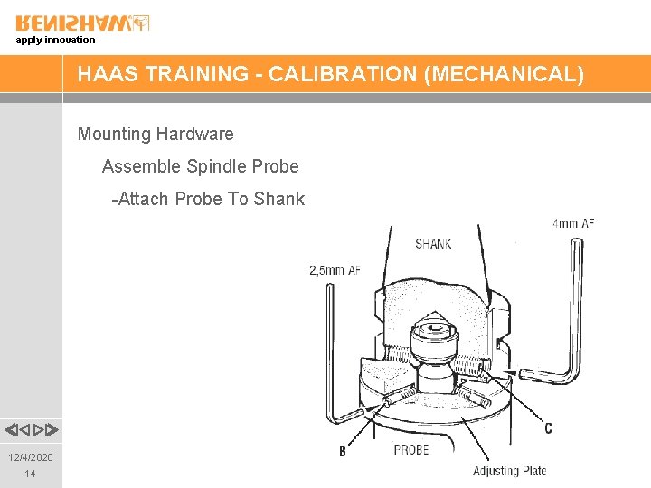 apply innovation HAAS TRAINING - CALIBRATION (MECHANICAL) Mounting Hardware Assemble Spindle Probe -Attach Probe