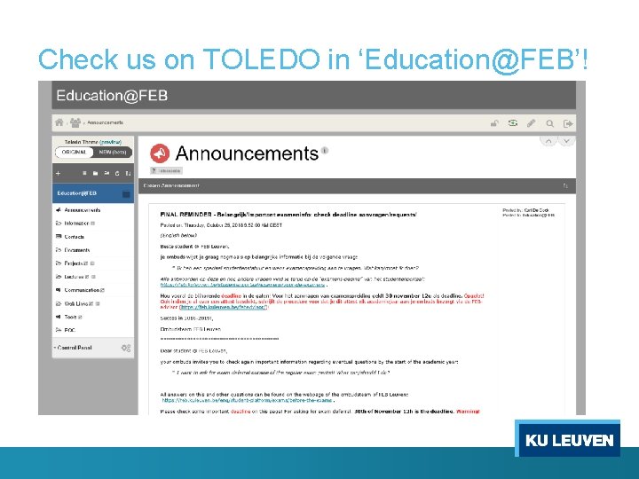 Check us on TOLEDO in ‘Education@FEB’! 