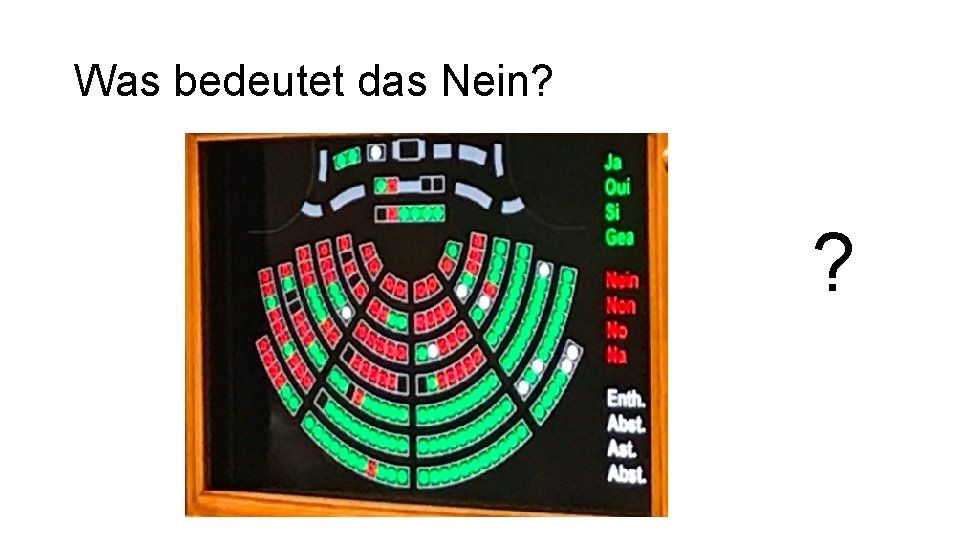 Was bedeutet das Nein? ? 