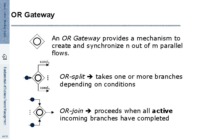 OR Gateway An OR Gateway provides a mechanism to create and synchronize n out