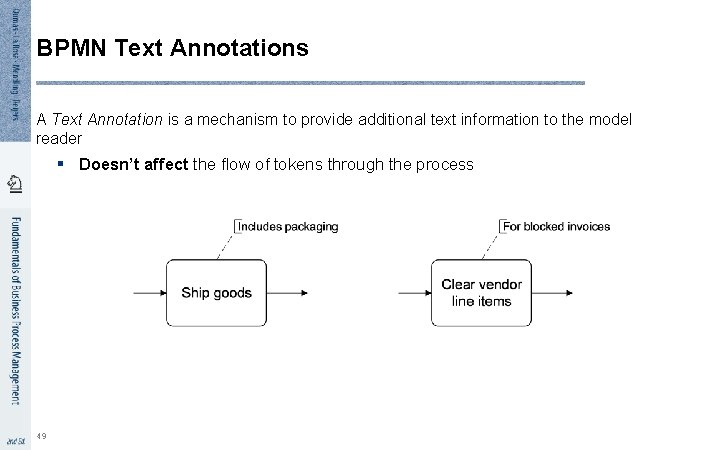 BPMN Text Annotations A Text Annotation is a mechanism to provide additional text information