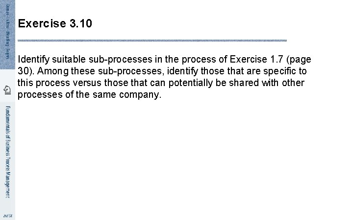 Exercise 3. 10 Identify suitable sub-processes in the process of Exercise 1. 7 (page
