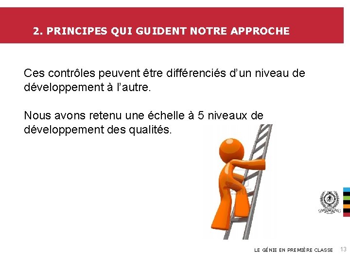 2. PRINCIPES QUI GUIDENT NOTRE APPROCHE Ces contrôles peuvent être différenciés d’un niveau de