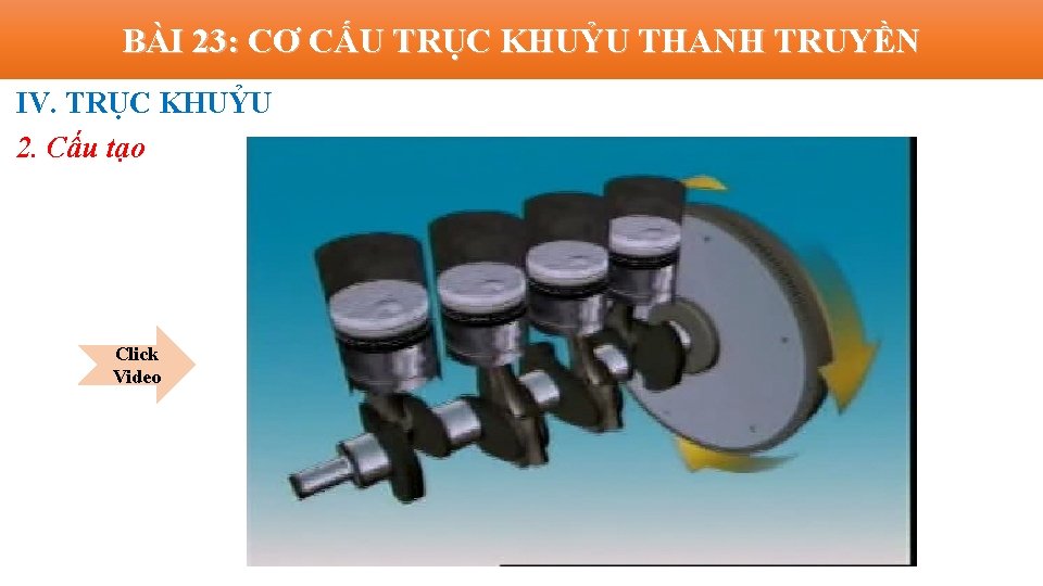 BÀI 23: CƠ CẤU TRỤC KHUỶU THANH TRUYỀN IV. TRỤC KHUỶU 2. Cấu tạo