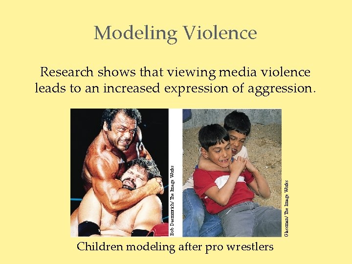 Modeling Violence Children modeling after pro wrestlers Glassman/ The Image Works Bob Daemmrich/ The