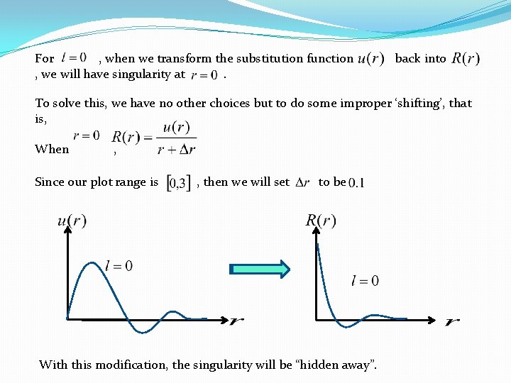 For , when we transform the substitution function , we will have singularity at.