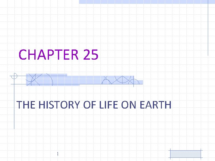 CHAPTER 25 THE HISTORY OF LIFE ON EARTH 1 