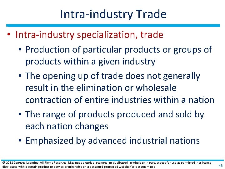Intra‐industry Trade • Intra‐industry specialization, trade • Production of particular products or groups of
