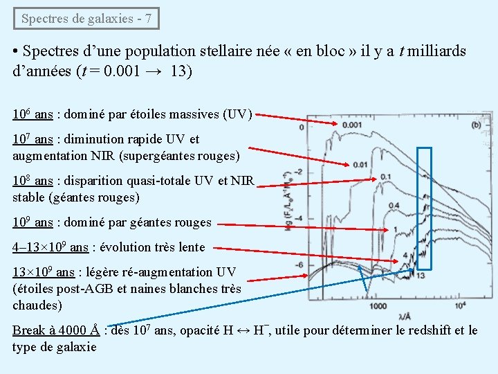  Spectres de galaxies - 7 • Spectres d’une population stellaire née « en