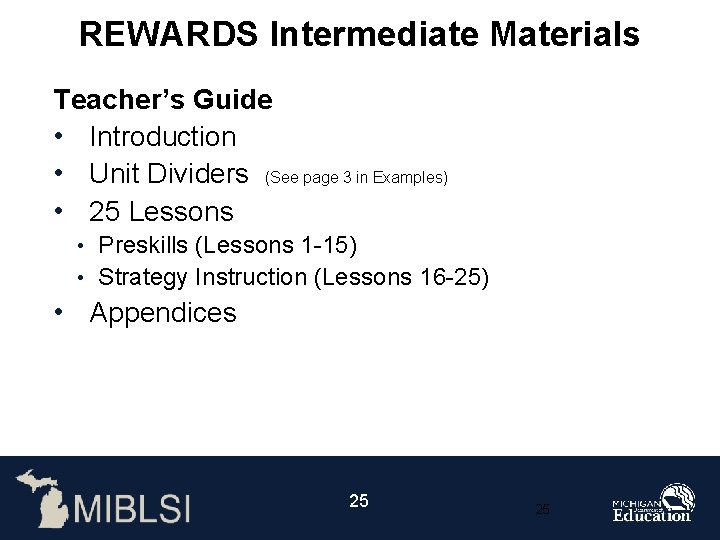 REWARDS Intermediate Materials Teacher’s Guide • Introduction • Unit Dividers (See page 3 in