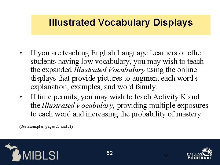 Illustrated Vocabulary Displays • • If you are teaching English Language Learners or other