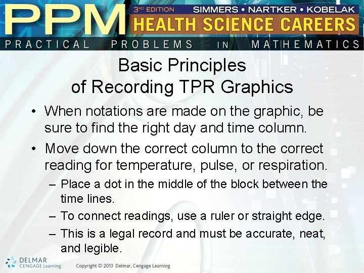 Basic Principles of Recording TPR Graphics • When notations are made on the graphic,