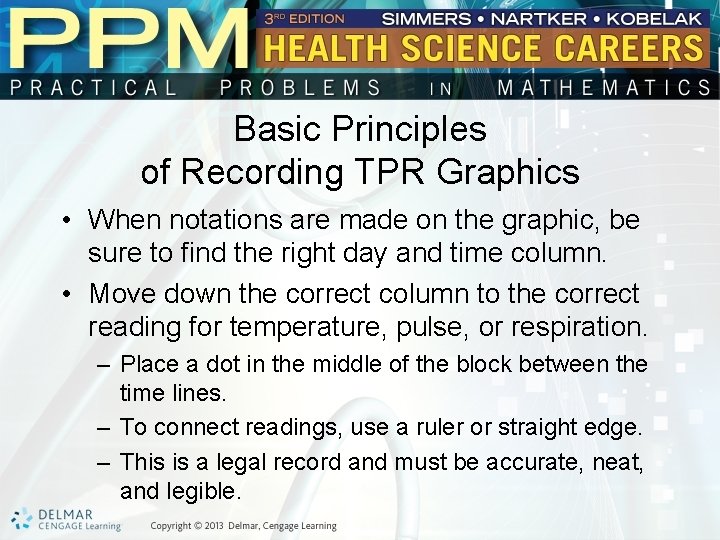 Basic Principles of Recording TPR Graphics • When notations are made on the graphic,
