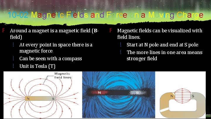 10 -02 Magnetic Fields and Force on a Moving Charge F Around a magnet