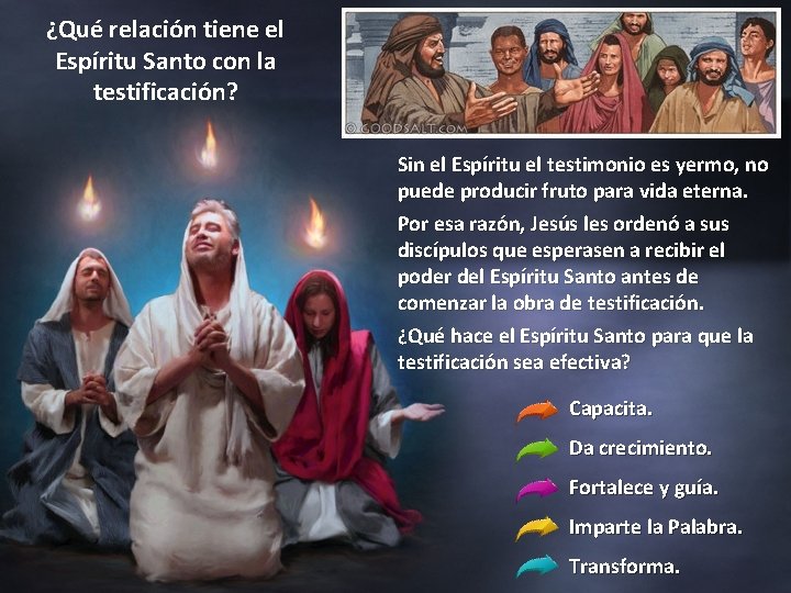 ¿Qué relación tiene el Espíritu Santo con la testificación? Sin el Espíritu el testimonio