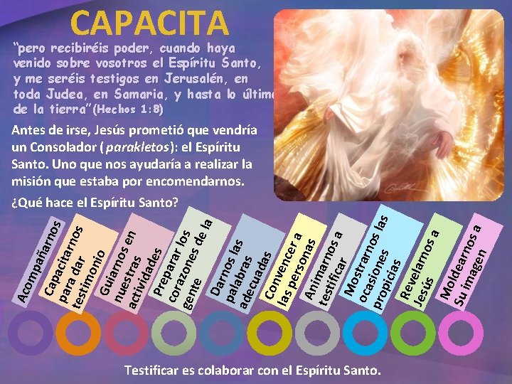 CAPACITA “pero recibiréis poder, cuando haya venido sobre vosotros el Espíritu Santo, y me