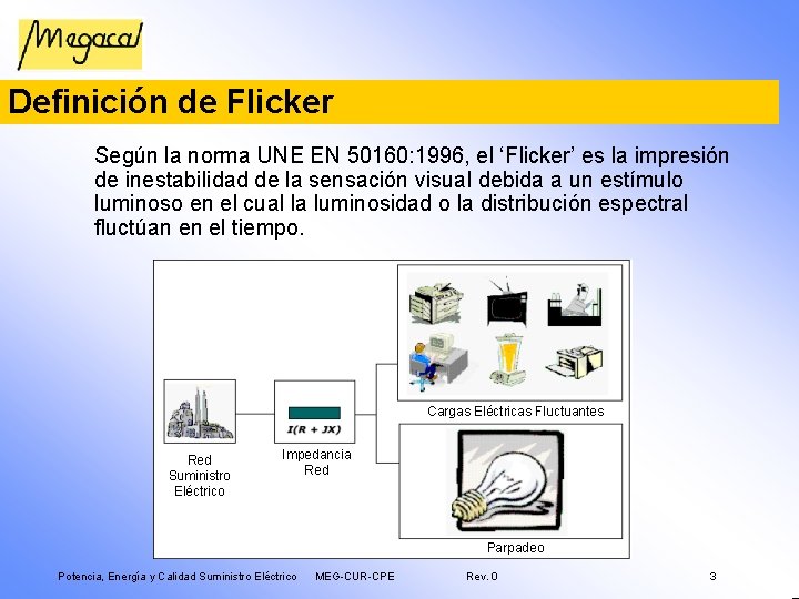 Definición de Flicker Según la norma UNE EN 50160: 1996, el ‘Flicker’ es la