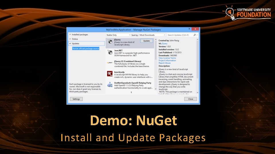 Demo: Nu. Get Install and Update Packages 