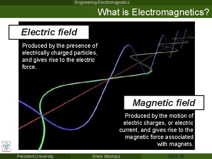 Engineering Electromagnetics What is Electromagnetics? Electric field Produced by the presence of electrically charged