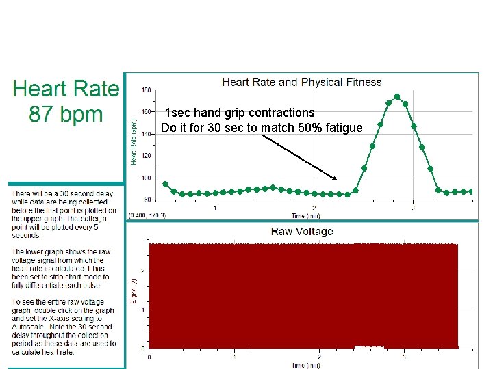1 sec hand grip contractions Do it for 30 sec to match 50% fatigue