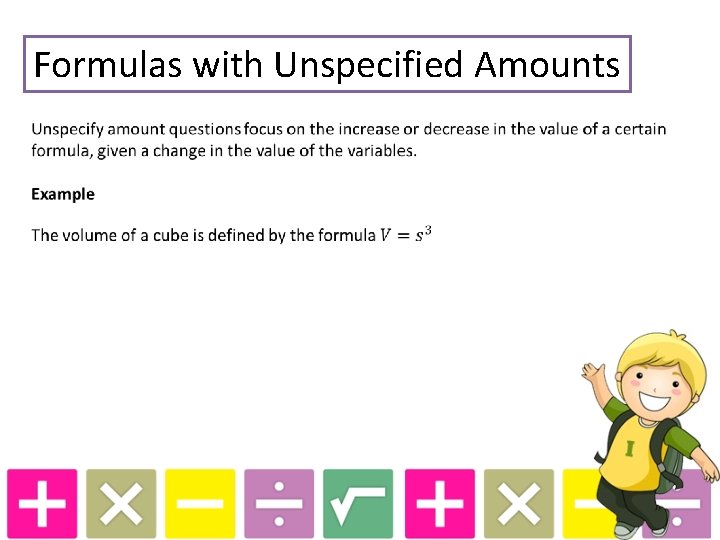 Formulas with Unspecified Amounts 