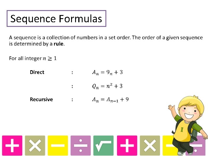 Sequence Formulas 