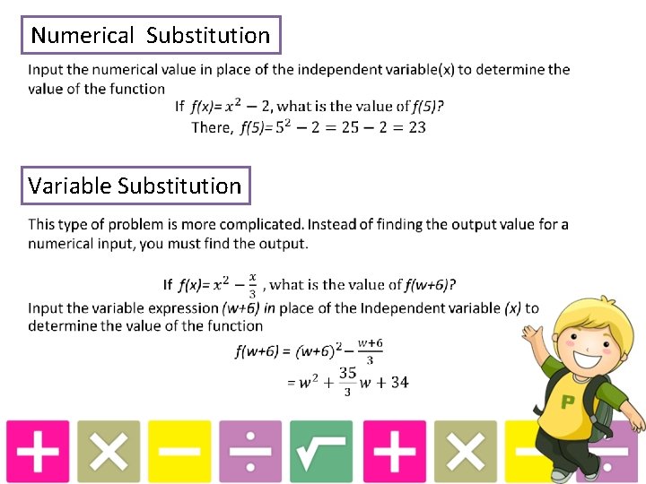 Numerical Substitution Variable Substitution 