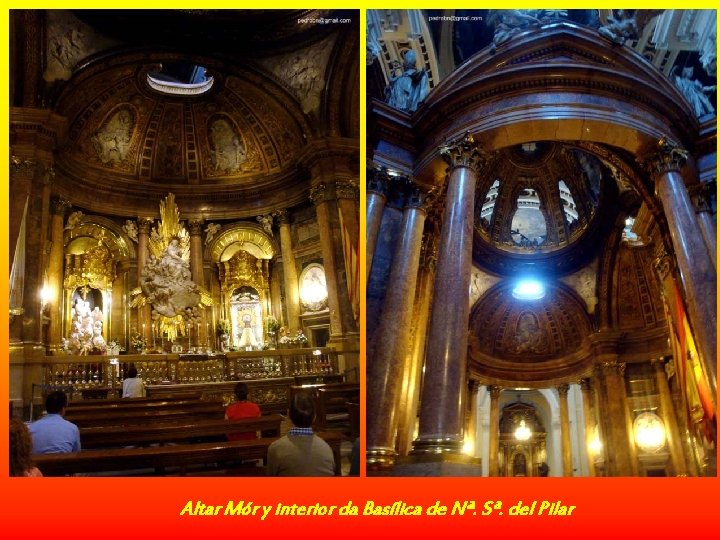 Altar Mór y interior da Basílica de Nª. Sª. del Pilar 