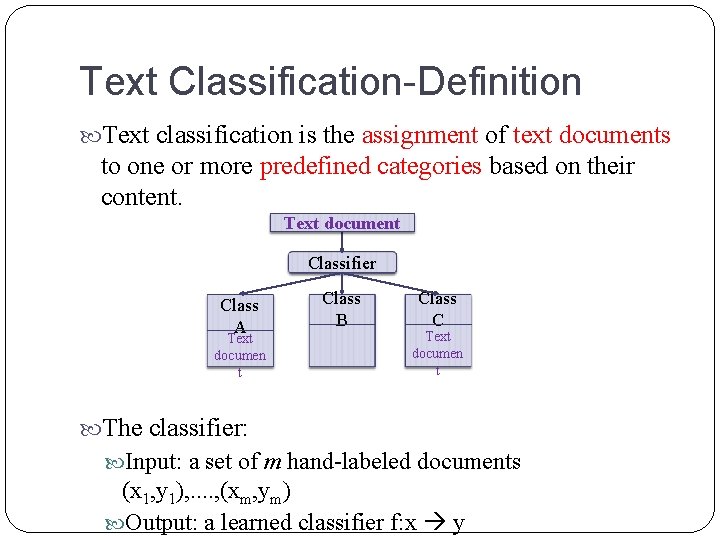 Text Classification-Definition Text classification is the assignment of text documents to one or more Text Classification-Definition Text classification is the assignment of text documents to one or more